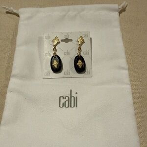 CAbi black and gold onyx earrings New!